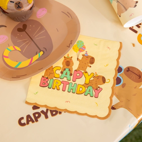 Servítky Kapibara Capy Birthday 16,5x16,5 cm, 10 ks
