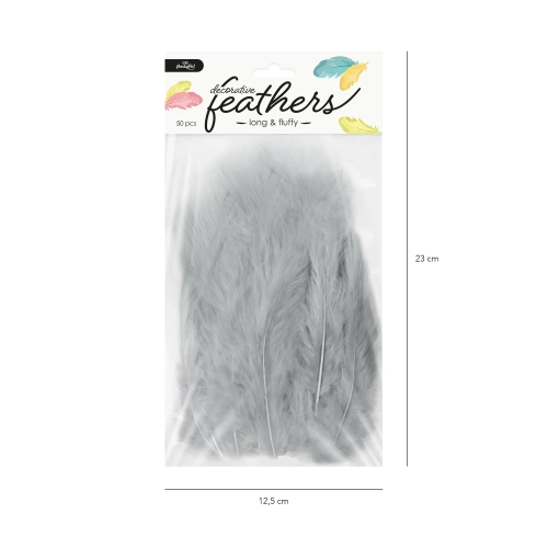 Szürke toll konfetti 50 db (10–15 cm) bulira és esküvőre