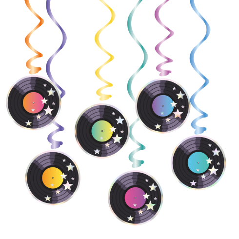 Retro Disco spirálok – 6 db dekoráció Retro Disco spirálok – 6 db dekoráció