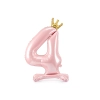 Stoječi folija balon številka 4 roza z zlato krono 84 cm