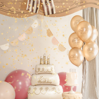 Stojeći folijski balon torta bež-zlatni