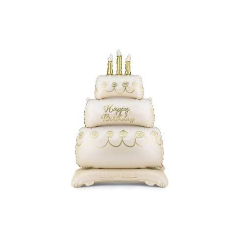 Stojeći folijski balon torta bež-zlatni
