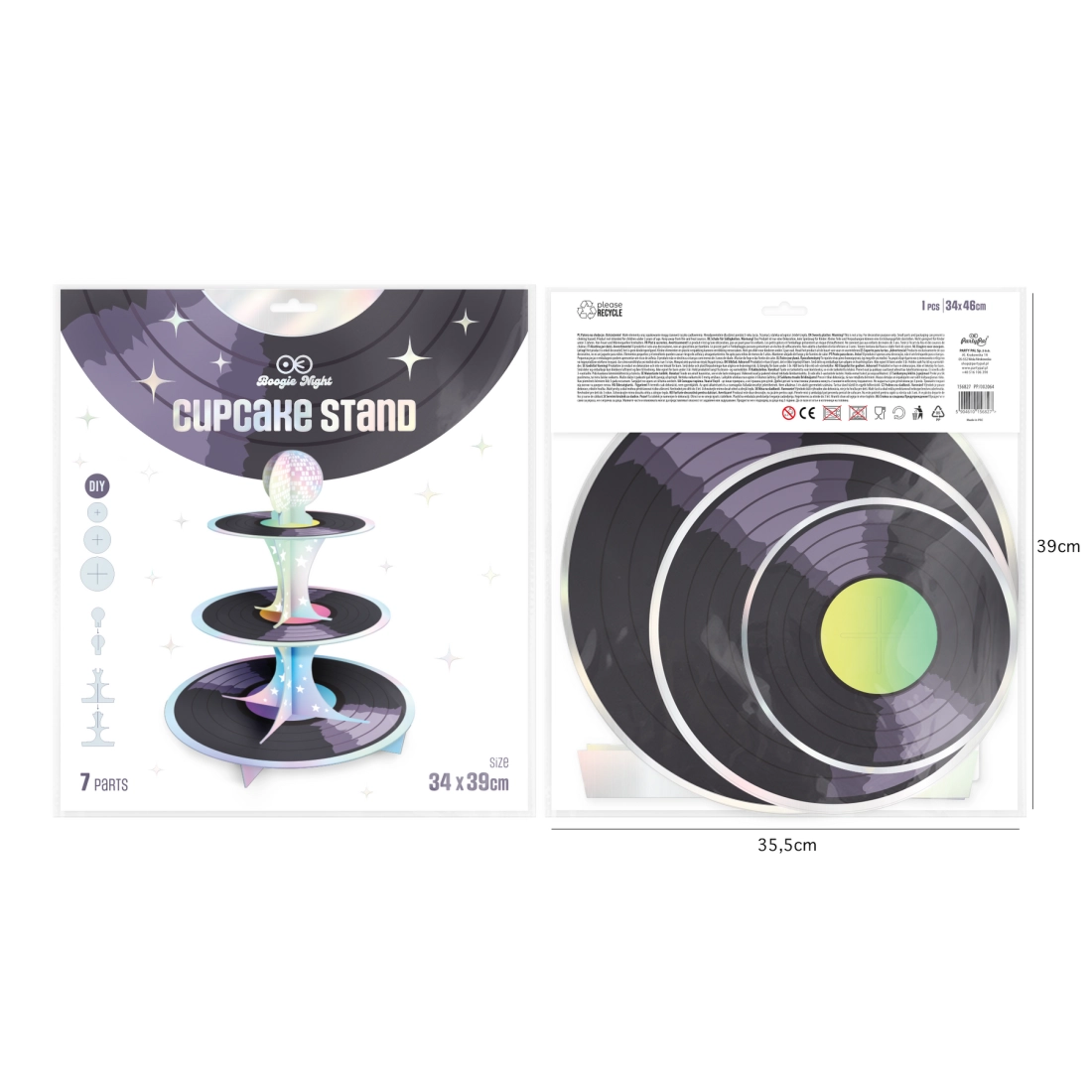 Retro Disco tortaállvány, 34×39 cm, DIY