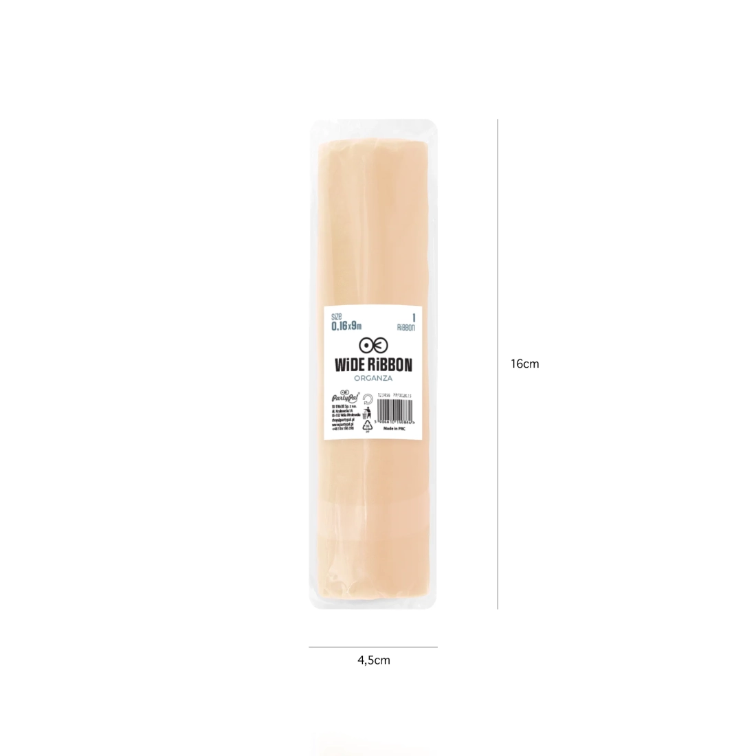 Traversă de masă din organza șampanie 16x900 cm