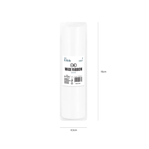 Stolový behúň saténový biely 16x900 cm