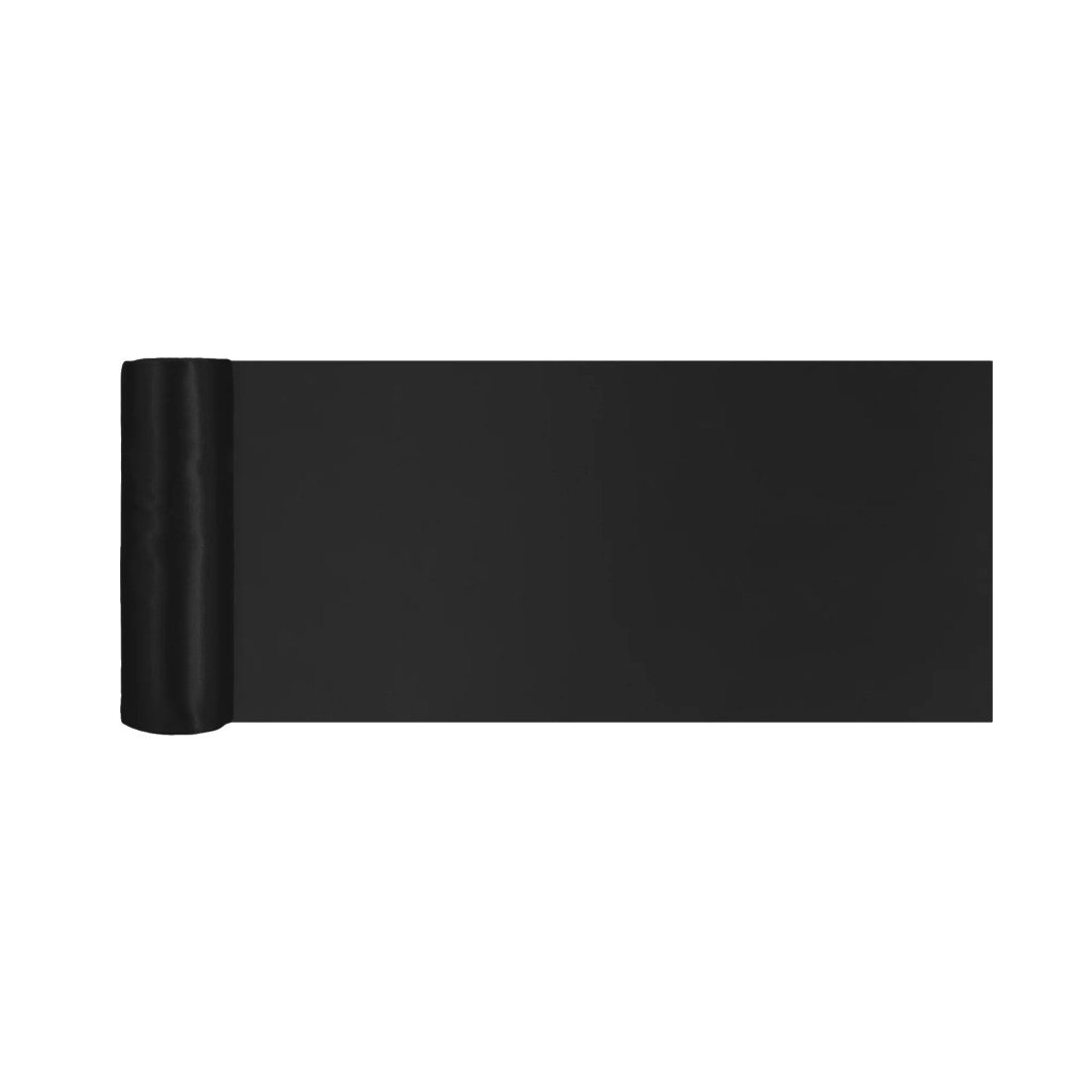 Traversă de masă din satin, neagră, 16x900 cm