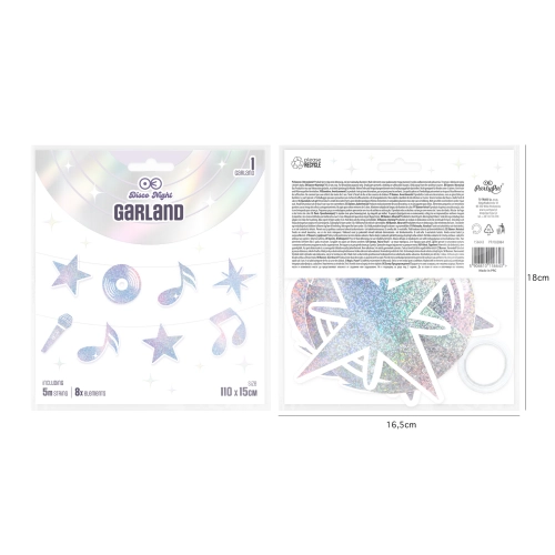 Ezüst diszkó girland 110 cm