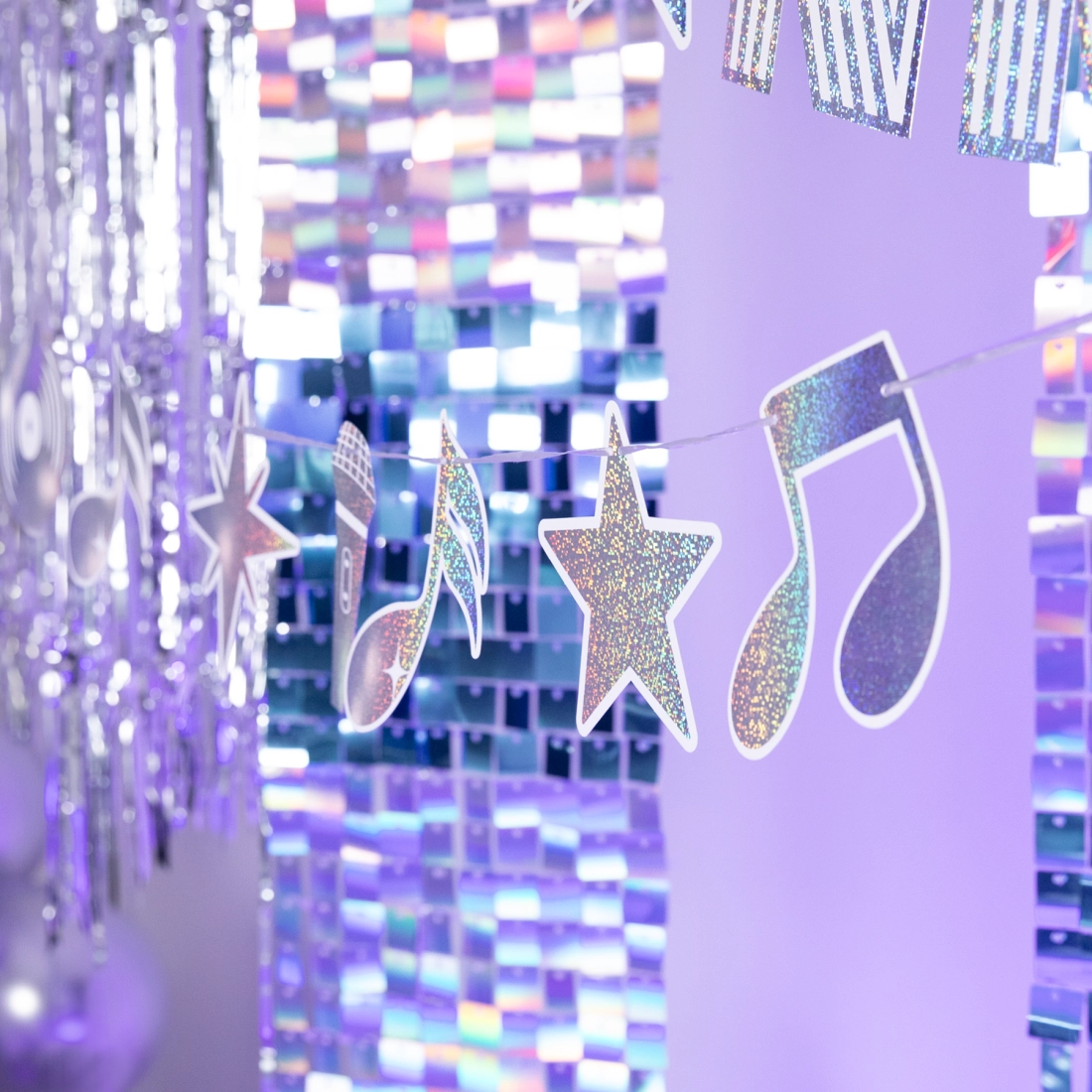 Ezüst diszkó girland 110 cm