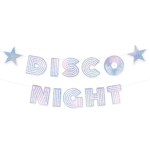 Ezüst Disco Night banner 182×16 cm Ezüst Disco Night banner 182×16 cm