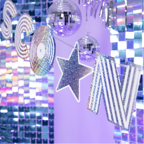 Ezüst Disco Night banner 182×16 cm Ezüst Disco Night banner 182×16 cm