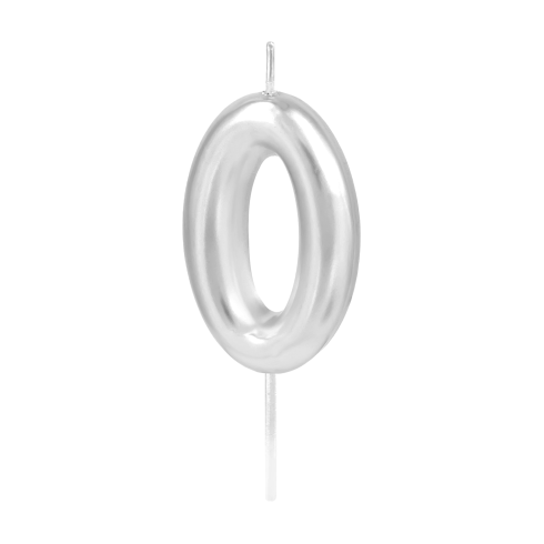 Ezüst fényes tortagyertya, 0 szám, 6 cm Ezüst fényes tortagyertya, 0 szám, 6 cm