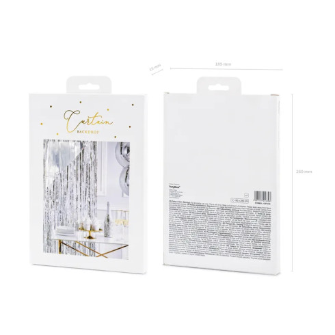 Srebrna zabavna zavesa za zabave 90 × 250 cm – bleščeča dekoracija