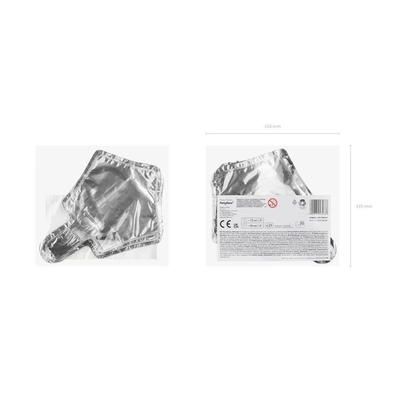 Srebrni folija baloni v obliki zvezde 12 cm – 25 kosov, kovinski učinek