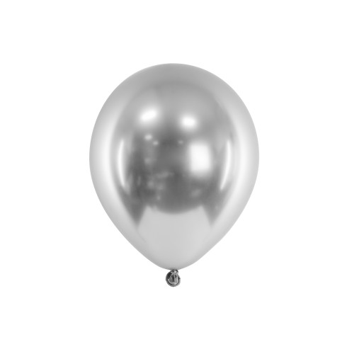 Ezüst fényes léggömbök 46 cm – 5 darabos party szett