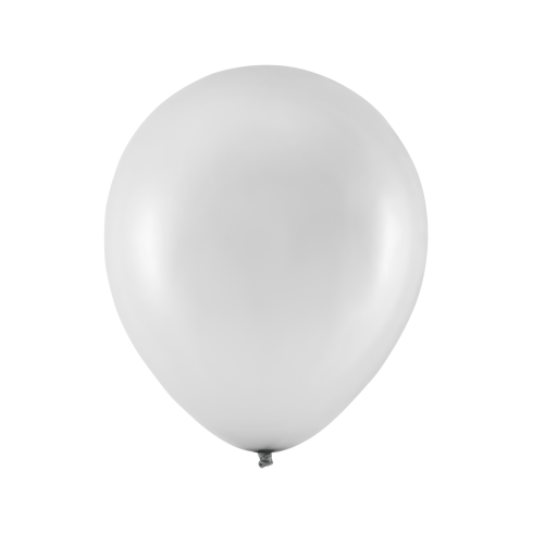 Ezüst metál léggömbök 25 cm, 10 darab Ezüst metál léggömbök 25 cm, 10 darab