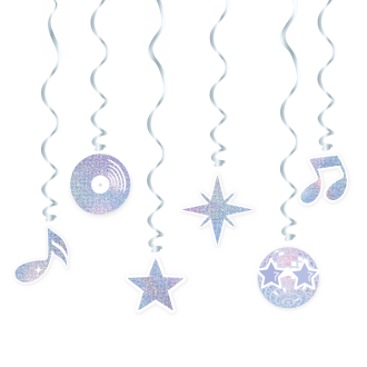 Srebrne spirale za zabavo - 6 kosov