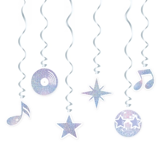 Strieborné špirály na párty - 6 kusov