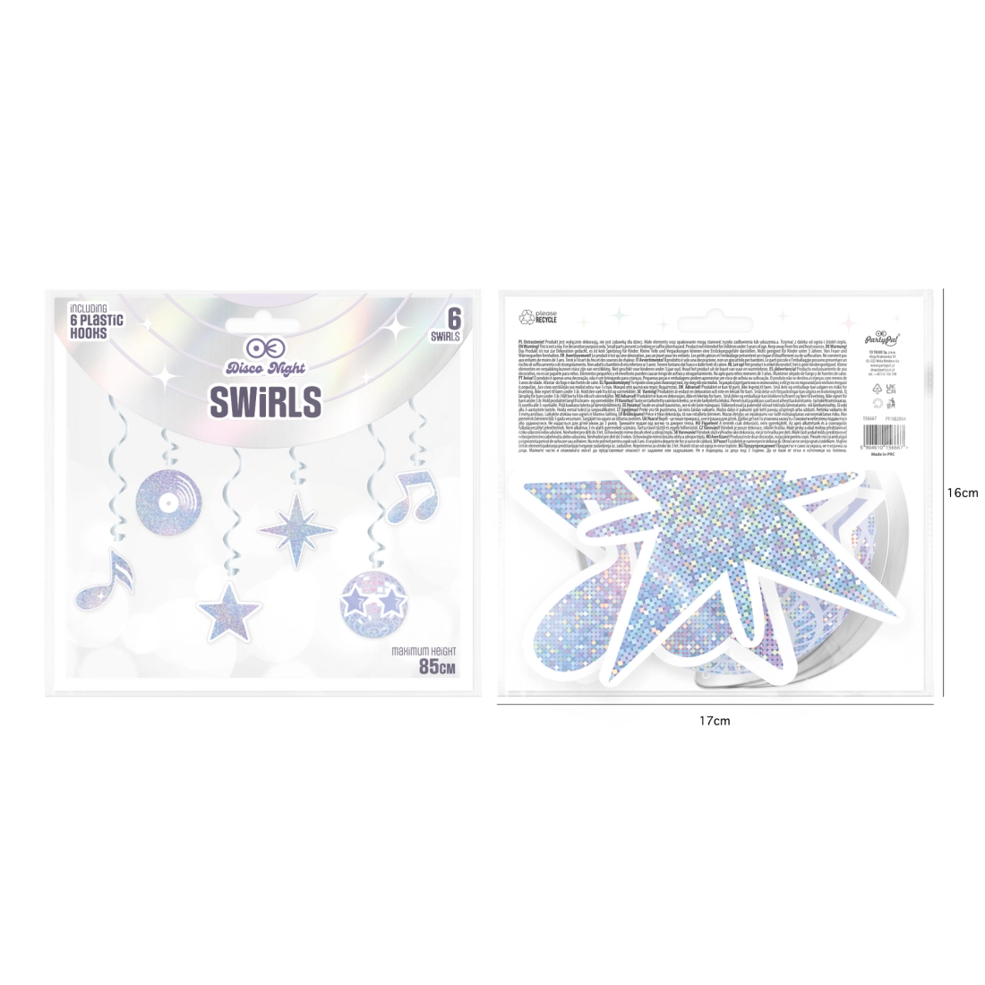 Ezüst parti spirálok – 6 darab