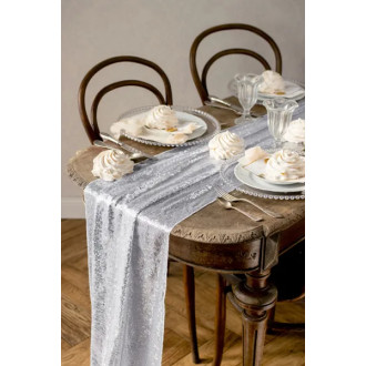 Srebrn bleščeč namizni tekač 30x500 cm – sijoča dekoracija