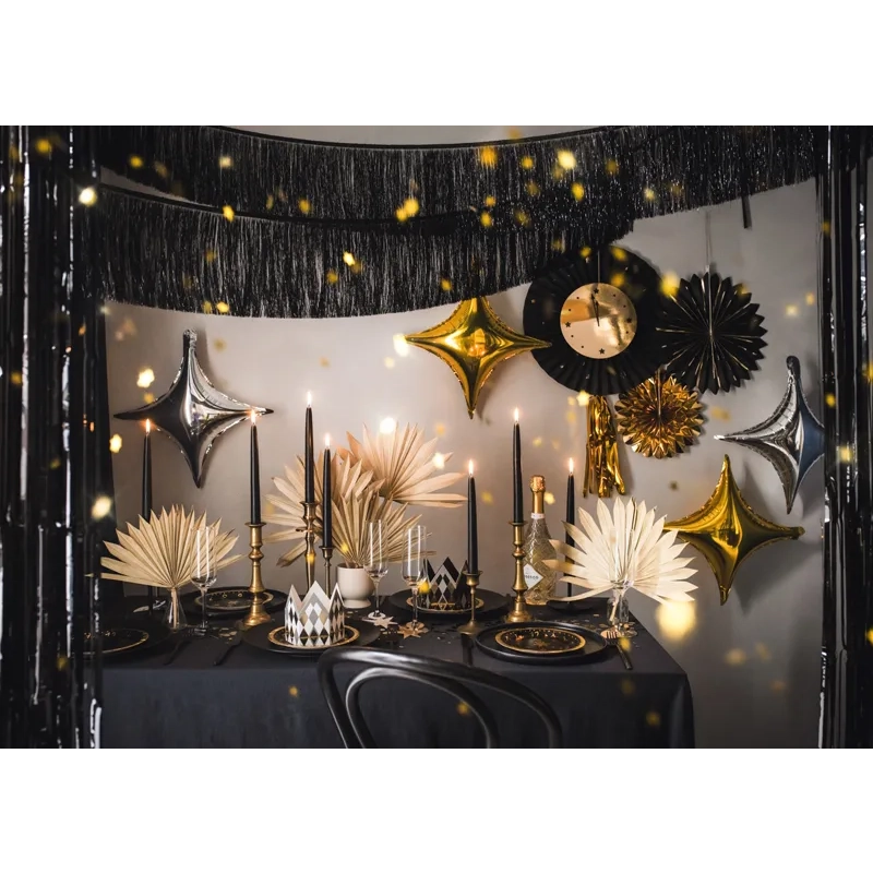 Srebrni folijski balon 4-kraka zvezda 45 cm – kovinski dekorativni balon