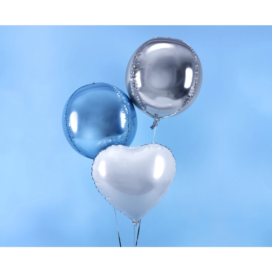 Srebrn folijski balon krogla 40 cm – kovinski party balon