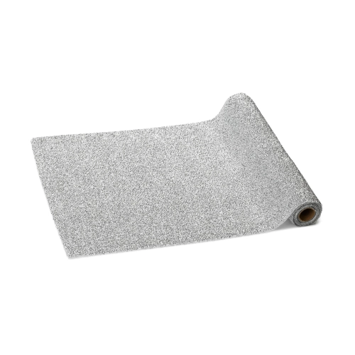 Stříbrný metalický běhoun na stůl 36×300 cm – slavnostní dekorace