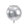 Srebrni okrogli folija balon zrcalni 80 cm za helij in zrak