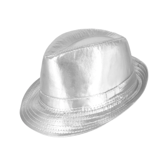 Strieborný party klobúk z imitácie kože