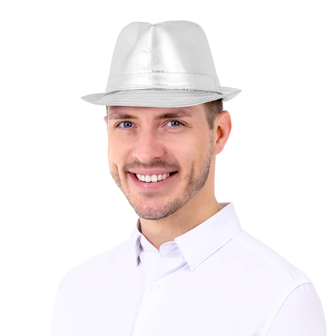 Srebrni party šešir od imitacije kože