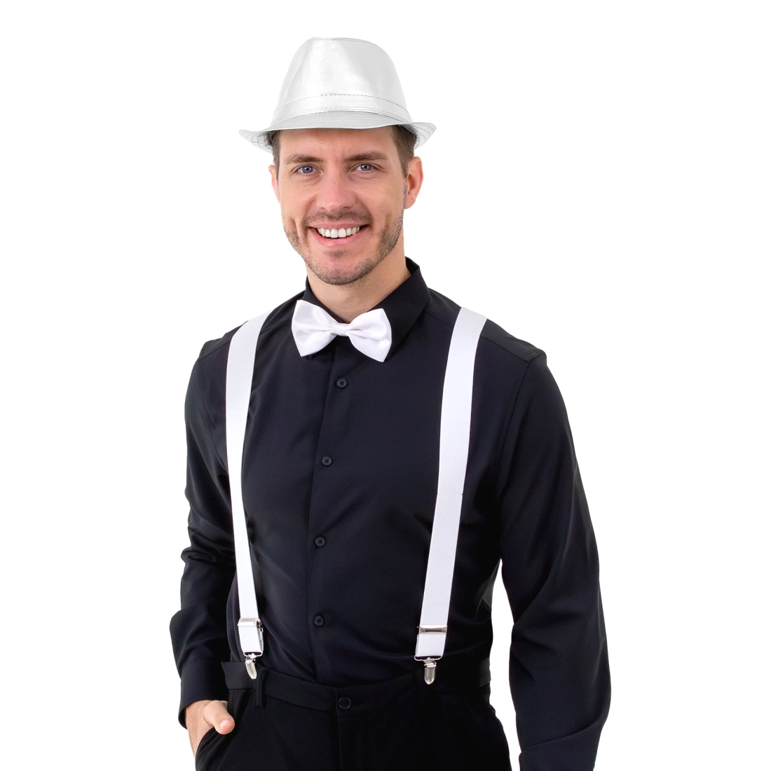 Srebrni party šešir od imitacije kože