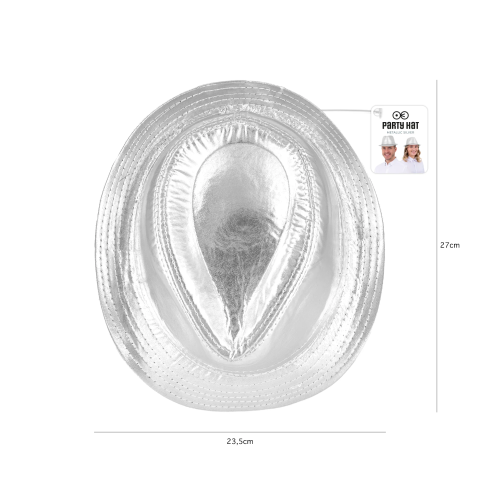 Srebrn party klobuk iz imitacije usnja