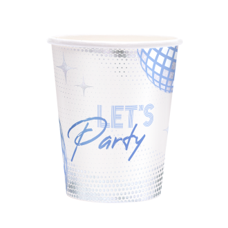 Srebrni party kozarec Disco 220 ml – 6 kos