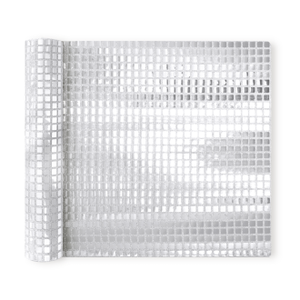 Srebrn kvadraten bleščeč prt za mizo 275 × 28 cm