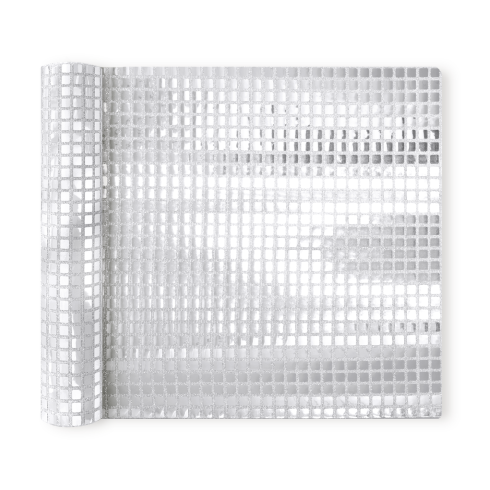Ezüst színű, négyzetes flitteres asztalfutó 275 x 28 cm Ezüst színű, négyzetes flitteres asztalfutó 275 x 28 cm