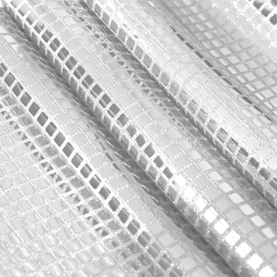 Srebrni kvadratni šljokičasti stolnjak 275 x 28 cm