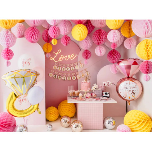 Vjenčani set balona She Said Yes s prstenom, 6 kom.