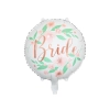Balon folie de nuntă Bride 45 cm – alb, cu inscripția roz Bride