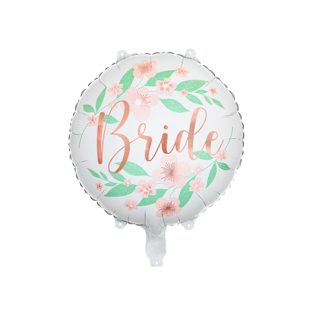 Balon folie de nuntă Bride 45 cm – alb, cu inscripția roz Bride