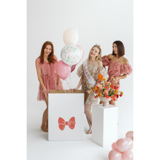 Poroka folijski balon Bride 45 cm – bel z rožnatim napisom Bride