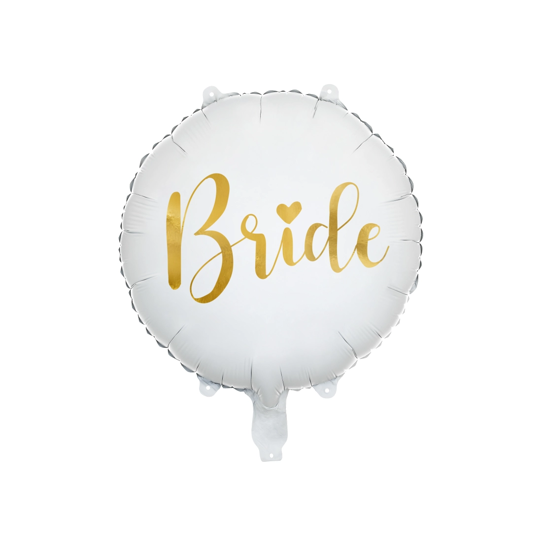 Balon folie nuntă Bride 45 cm, alb cu inscripție aurie