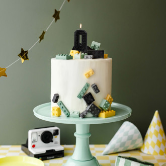 Sviečka na tortu číslo 0 čierna 6 cm