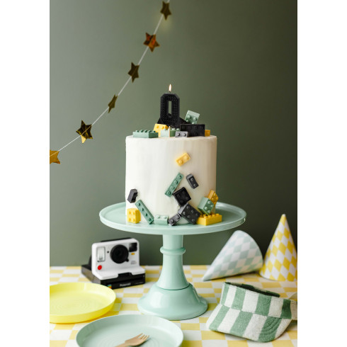 Svíčka na dort číslo 0 černá 6 cm