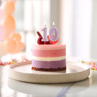 Sviečka na tortu číslo 0 fialová 6 cm