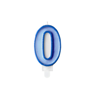 Svíčka na dort číslo 0 modrá 7 cm