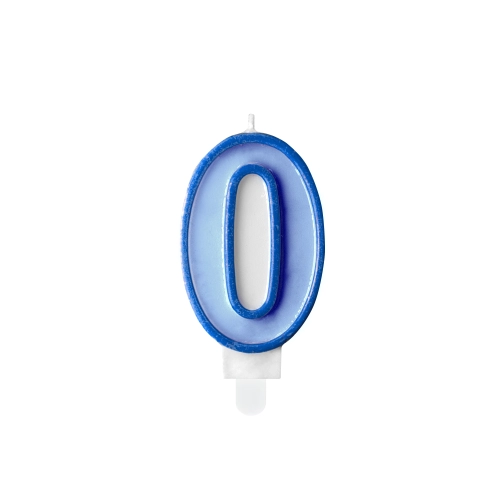 Kék születésnapi gyertyaszám 0, 7 cm