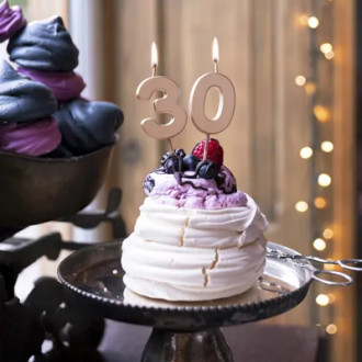 Sviečka na tortu číslo 0 rose gold