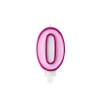 Rózsaszín tortagyertya 0-s szám, 7 cm