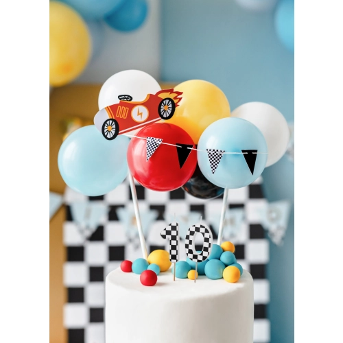 Lumânare pentru tort cifra 0, model în carouri, mix