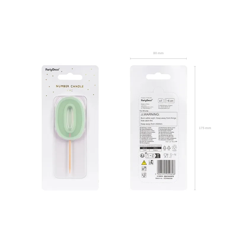 Zöld tortagyertya 0 szám