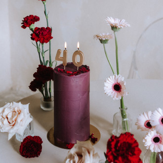 Sviečka na tortu číslo 0 zlatá 4,5 cm